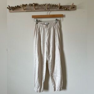 Babaton / Aritzia Linen Pants in Cream Size XXS